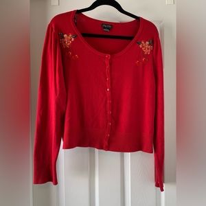 City Chic Red Cherry Cardigan sz L/20